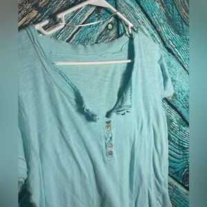 Light Blue Short Sleeve Women's Top